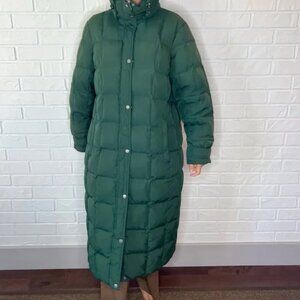 LANDS' END green ankle length down puffer coat 2X